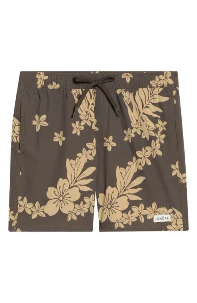 Tenōre Printed Day Board Shorts In Brown