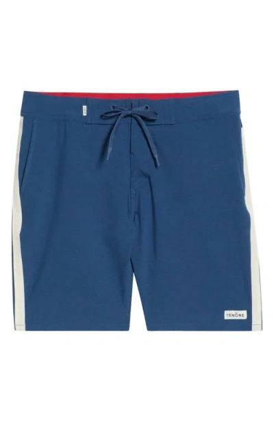 Tenōre Tuxedo Stripe Board Shorts In Blue