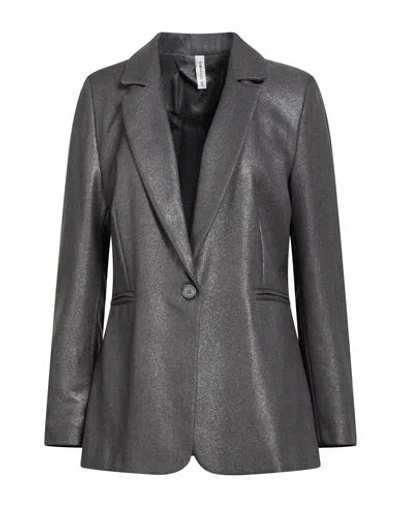 Tensione In Woman Blazer Charcoal Size M Polyester In Gray