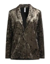 Tensione In Woman Blazer Gold Size M Polyester In Gray
