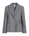 Tensione In Woman Blazer Grey Size M Polyester, Viscose, Wool, Elastane In Gray