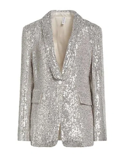 Tensione In Woman Blazer Platinum Size M Polyester In Gray