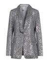 Tensione In Woman Blazer Silver Size M Polyester In Silver