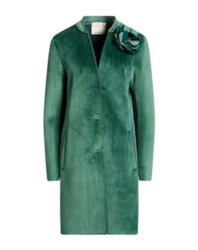 Tensione In Woman Coat Green Size M Polyester, Elastane