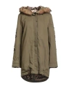 Tensione In Woman Coat Military Green Size M Cotton In Green