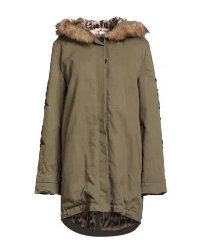 Tensione In Woman Coat Military Green Size M Cotton