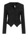 Tensione In Woman Jacket Black Size M Polyester, Viscose, Elastic Fibres In Black