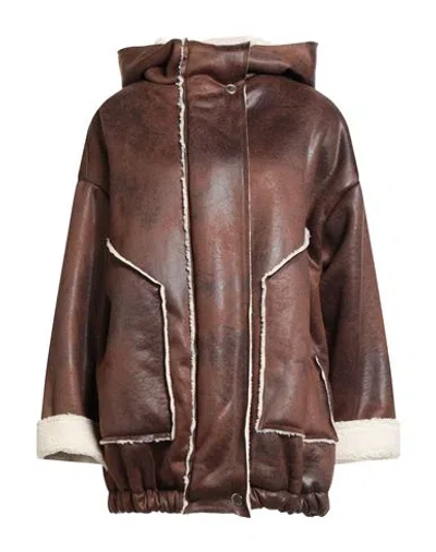 Tensione In Woman Jacket Brown Size M Polyester