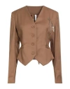 Tensione In Woman Jacket Camel Size M Polyester, Viscose, Elastic Fibres In Brown
