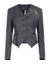 Tensione In Woman Jacket Grey Size S Polyester, Viscose, Elastic Fibres In Blue