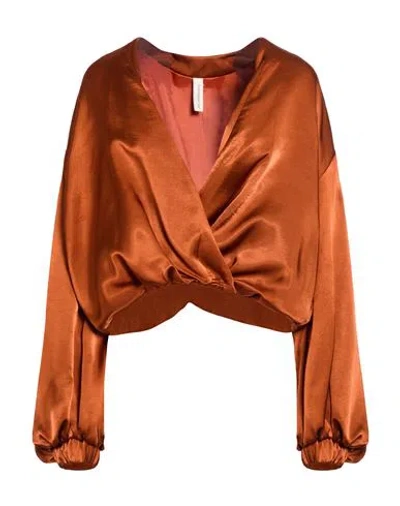 Tensione In Woman Jacket Rust Size S Viscose, Rayon In Brown