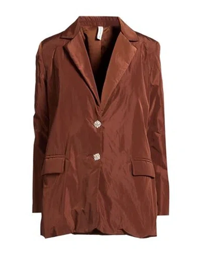 Tensione In Woman Jacket Tan Size M Polyester In Brown