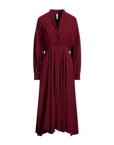 Tensione In Woman Maxi Dress Burgundy Size S Recycled Polyester, Polyester In Red