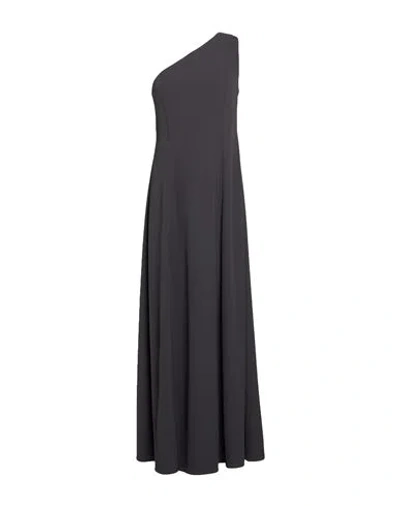 Tensione In Woman Maxi Dress Charcoal Size S Polyester, Elastane In Black