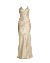 Tensione In Woman Maxi Dress Gold Size M Polyester In Silver