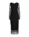 Tensione In Woman Maxi Dress Midnight Blue Size S Polyamide, Cotton In Black