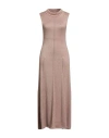 Tensione In Woman Maxi Dress Sand Size M Polyester, Viscose, Polyamide In Neutral