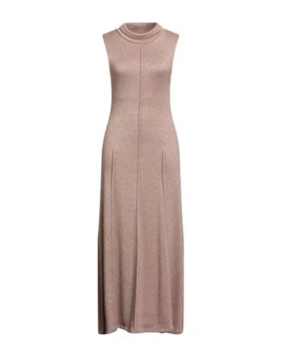 Tensione In Woman Maxi Dress Sand Size M Polyester, Viscose, Polyamide In Neutral