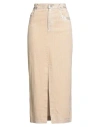Tensione In Woman Maxi Skirt Beige Size M Cotton In Neutral