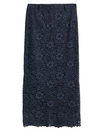 Tensione In Woman Maxi Skirt Navy Size S Viscose, Cotton, Polyamide, Polyester, Elastic Fibres In Blue