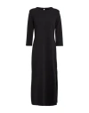 Tensione In Woman Midi Dress Black Size M Cotton, Nylon, Elastane In Black