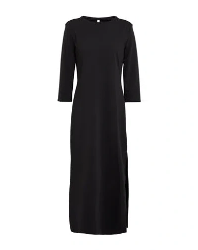Tensione In Woman Midi Dress Black Size M Cotton, Nylon, Elastane