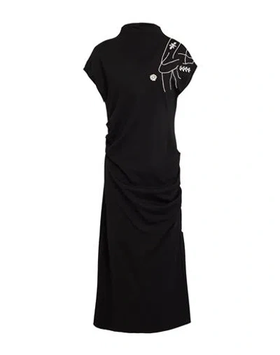 Tensione In Woman Midi Dress Black Size M Viscose, Nylon, Elastane