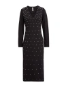 Tensione In Woman Midi Dress Black Size M Viscose, Nylon, Elastane In Black