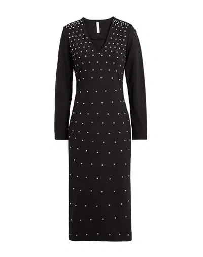 Tensione In Woman Midi Dress Black Size M Viscose, Nylon, Elastane