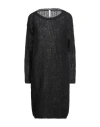 Tensione In Woman Midi Dress Black Size Onesize Alpaca Wool, Mohair Wool, Wool, Polyamide In Black