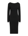 Tensione In Woman Midi Dress Black Size Onesize Viscose, Polyester, Polyamide In Black