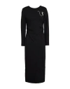 Tensione In Woman Midi Dress Black Size S Rayon, Polyamide, Elastane In Black