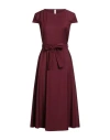 Tensione In Woman Midi Dress Burgundy Size M Viscose, Polyester, Elastane