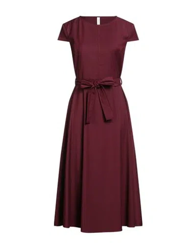 Tensione In Woman Midi Dress Burgundy Size M Viscose, Polyester, Elastane