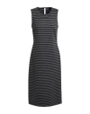 Tensione In Woman Midi Dress Charcoal Size M Polyester, Viscose, Elastane In Black