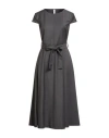 Tensione In Woman Midi Dress Charcoal Size M Viscose, Polyester, Elastane In Gray
