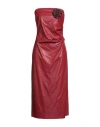 Tensione In Woman Midi Dress Garnet Size M Polyester, Polyurethane In Red