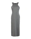 Tensione In Woman Midi Dress Grey Size M Rayon, Nylon, Polyethylene, Elastane In Gray