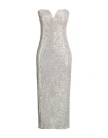 Tensione In Woman Midi Dress Ivory Size M Polyester, Elastane In White