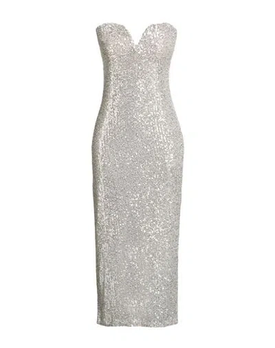 Tensione In Woman Midi Dress Ivory Size M Polyester, Elastane In White