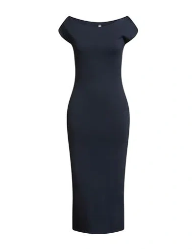 Tensione In Woman Midi Dress Navy Size M Viscose, Nylon, Elastane In Blue