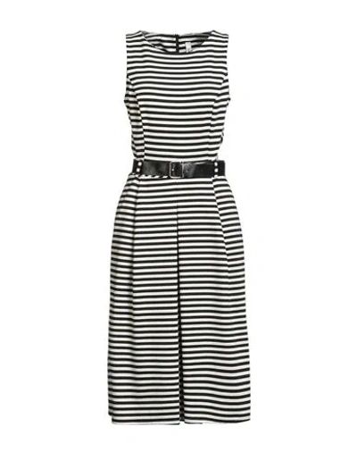 Tensione In Woman Midi Dress Off White Size M Polyester, Viscose, Elastane In Gray