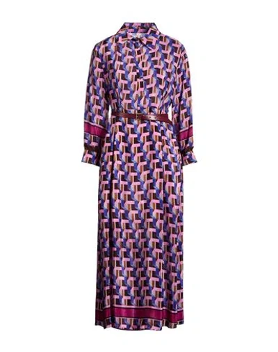 Tensione In Woman Midi Dress Pink Size S Viscose In Purple