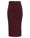 Tensione In Woman Midi Skirt Burgundy Size M Polyester, Elastane In Red