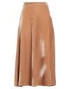 Tensione In Woman Midi Skirt Camel Size M Polyester, Elastane In Brown