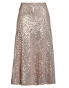 Tensione In Woman Midi Skirt Gold Size M Cotton, Elastic Fibres In Gold