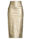 Tensione In Woman Midi Skirt Gold Size M Polyester, Polyurethane In Gold