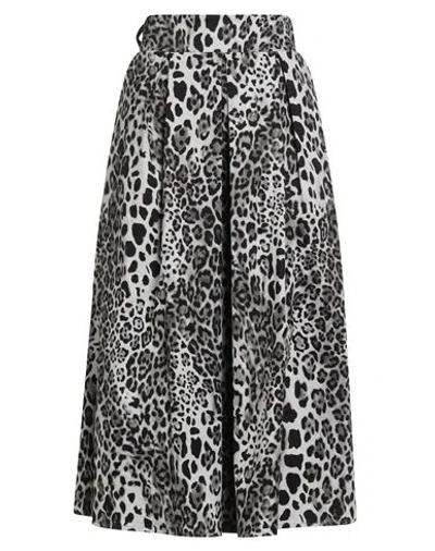Tensione In Woman Midi Skirt Grey Size M Cotton, Elastane In Multi