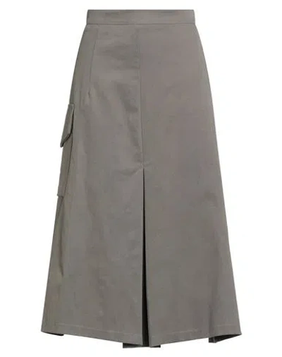 Tensione In Woman Midi Skirt Grey Size M Cotton In Gray