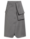 Tensione In Woman Midi Skirt Grey Size M Polyester, Viscose, Elastane In Gray